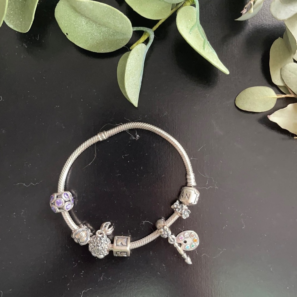 Pandora bracelet with charms